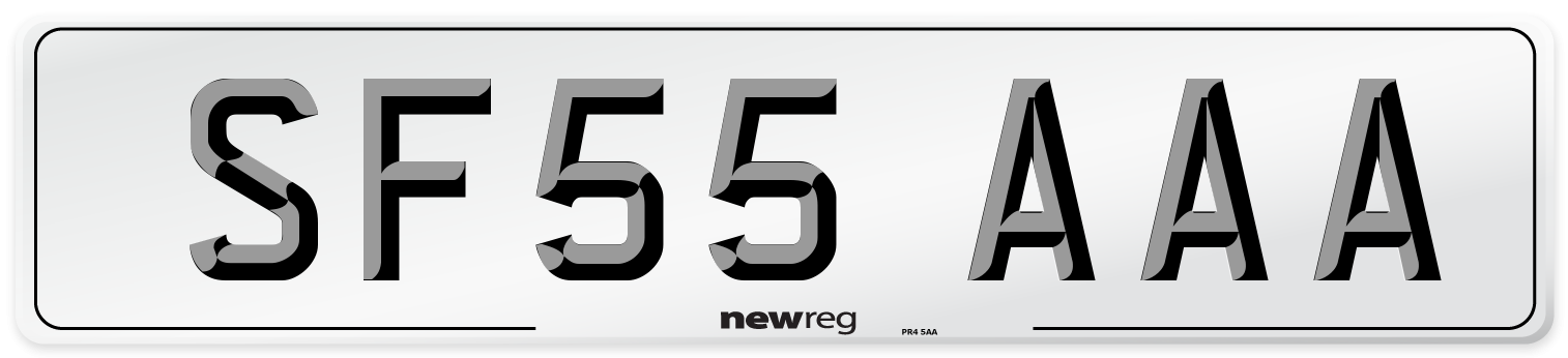 SF55 AAA Number Plate from New Reg